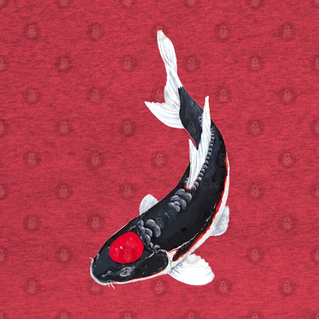 Black Tancho Koi Carp by Koiartsandus